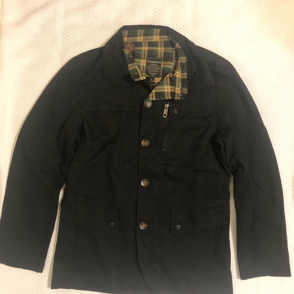 Mens zip up and button jacket